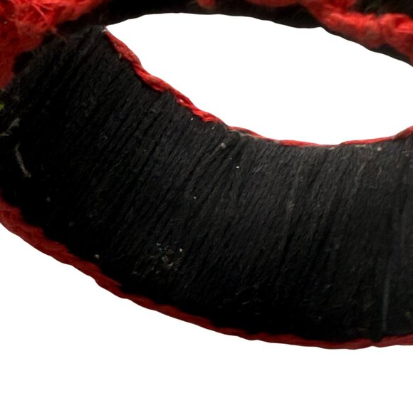 Tribal Embroidered Handmade Statement Cuff Bangle Bracelet with Bells Ethnic - Picture 3 of 6